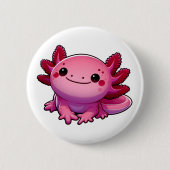 Schattige lachende axolotl ronde button 5,7 cm (Voorkant)