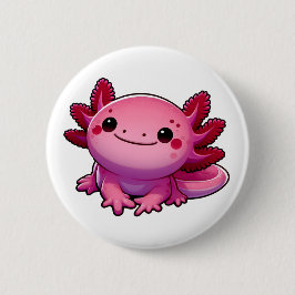 Schattige lachende axolotl ronde button 5,7 cm