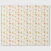 Schattige Lachende Bloem Cadeaupapier (Vlak)