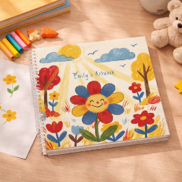 Schattige Lachende Bloem Kinderen Schetsboek Notitieboek