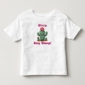 Schattige Lachende Cactus "Blij Scherp!" Kinder Shirts (Voorkant)