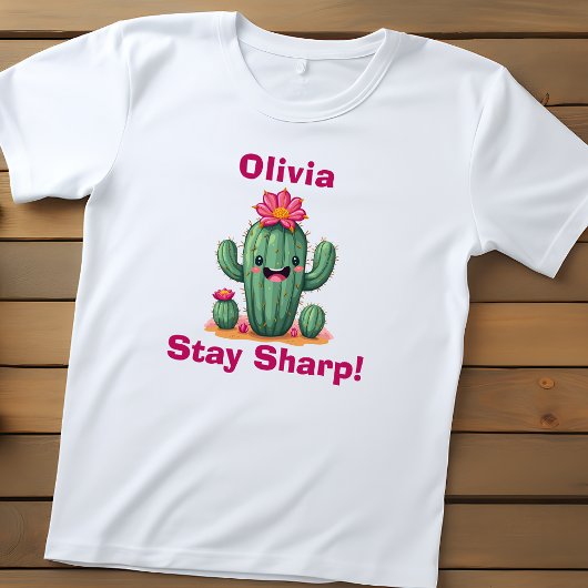 Schattige Lachende Cactus "Blij Scherp!" Kinder Shirts