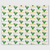 Schattige Lachende Cactus Illustratie Cadeaupapier (Vlak)