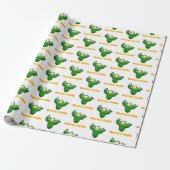 Schattige Lachende Cactus Illustratie Cadeaupapier (Uitgerold)
