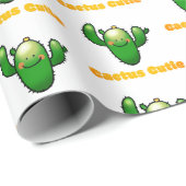 Schattige Lachende Cactus Illustratie Cadeaupapier (Rol Hoek)