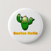 Schattige Lachende Cactus Illustratie Ronde Button 5,7 Cm (Voorkant)