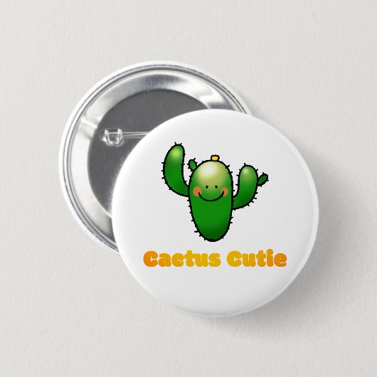 Schattige Lachende Cactus Illustratie Ronde Button 5,7 Cm (Voorkant /achterkant)