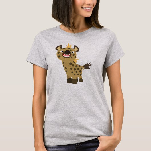 Schattige lachende Cartoon hyena vrouwen T-shirt (Voorkant)