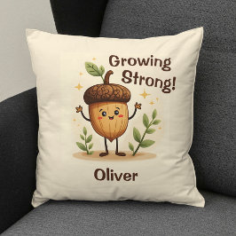 Schattige lachende eikel groeit sterk kussen