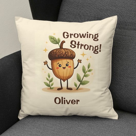 Schattige lachende eikel groeit sterk kussen