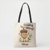 Schattige lachende eikel groeit sterk tote bag (Voorkant)