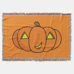 Schattige Lachende Halloween Pompoen Deken