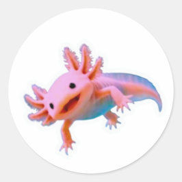 Schattige Lachende Roze Axolotl Sticker - Kawaii W