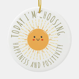Schattige Lachende Zon Keramisch Ornament
