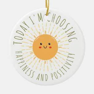 Schattige Lachende Zon Keramisch Ornament