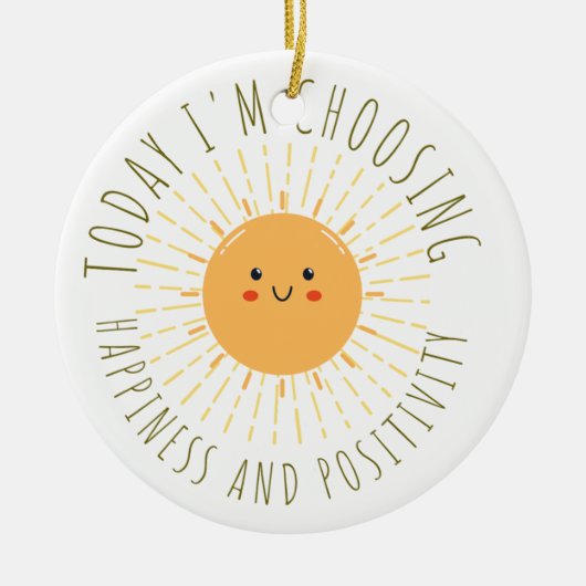 Schattige Lachende Zon Keramisch Ornament (Voorkant)