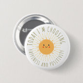 Schattige Lachende Zon Ronde Button 5,7 Cm (Voorkant /achterkant)