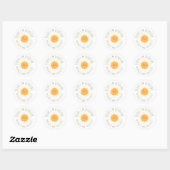 Schattige Lachende Zon Ronde Sticker (Vel)