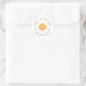 Schattige Lachende Zon Ronde Sticker (Tas)