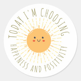 Schattige Lachende Zon Ronde Sticker