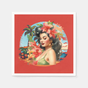Schattige  Lady Beach Party Servet
