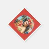 Schattige  Lady Beach Party Servet (Hoek)