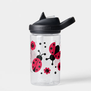 Schattige Lady Bug Flower Pattern Waterfles