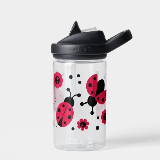 Schattige Lady Bug Flower Pattern Waterfles (Links)