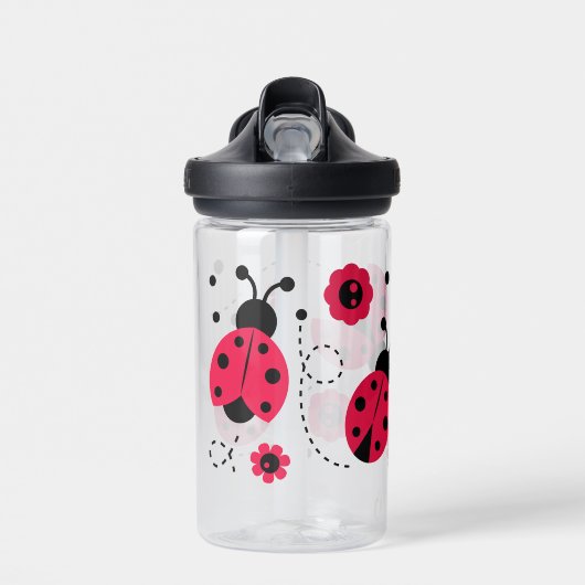 Schattige Lady Bug Flower Pattern Waterfles (Voorkant)