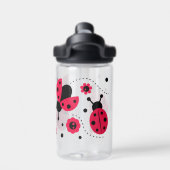 Schattige Lady Bug Flower Pattern Waterfles (Achterkant)
