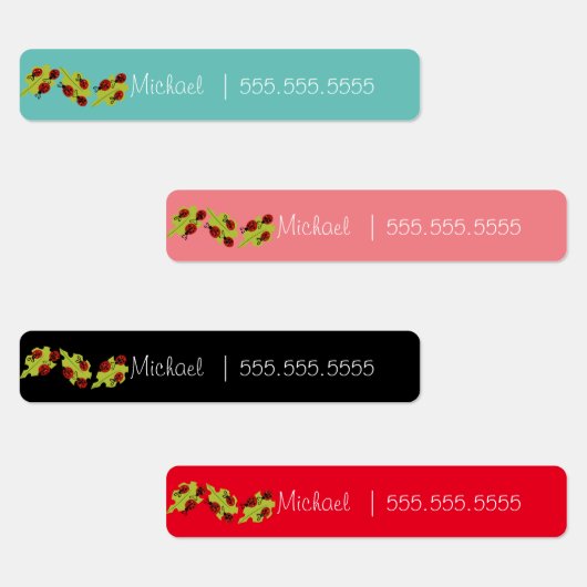 Schattige Lady Bug School Class Lunch Naam Nummer Labels (Groep)