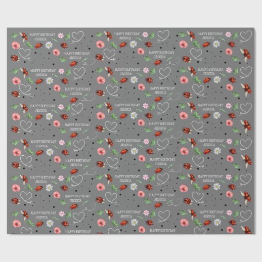 Schattige Lady Bugs Cadeaupapier (Vlak)
