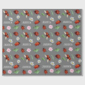 Schattige Lady Bugs Gift Cadeaupapier (Vlak)