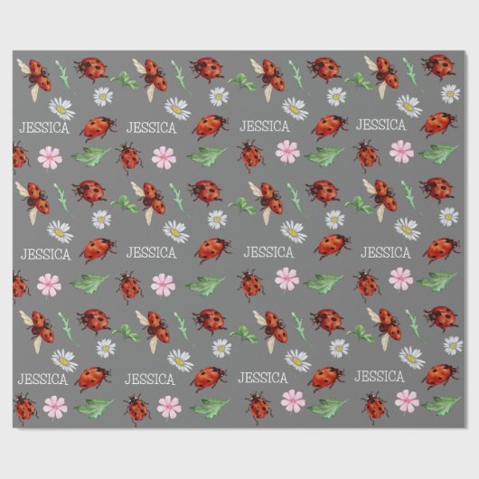 Schattige Lady Bugs Gift Cadeaupapier (Vlak)