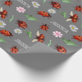 Schattige Lady Bugs Gift Cadeaupapier (Hoek)