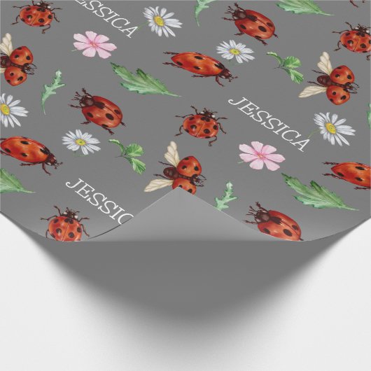Schattige Lady Bugs Gift Cadeaupapier (Hoek)