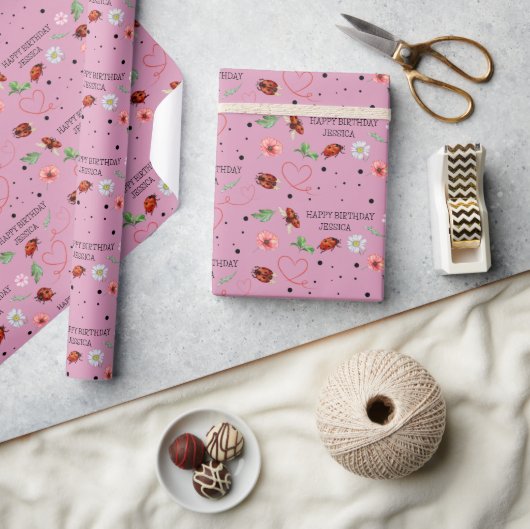 Schattige Lady Bugs Gift Cadeaupapier (Crafts)