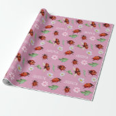 Schattige Lady Bugs Gift Cadeaupapier (Uitgerold)