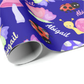 Schattige Lady Bugs Personaliseer Naam Gift Schatt Cadeaupapier (Rol Hoek)