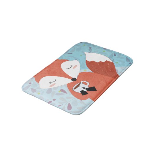 Schattige Lady Fox Leaf Achtergrond Badmat (Gekanteld)