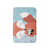 Schattige Lady Fox Leaf Achtergrond Badmat (Voorkant Verticaal)