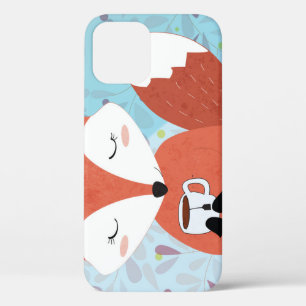 Schattige Lady Fox Leaf Achtergrond Case-Mate iPhone Case