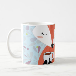 Schattige Lady Fox Leaf Achtergrond Koffiemok