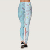 Schattige Lady Fox Leaf Achtergrond Leggings (Achterkant)
