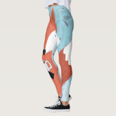 Schattige Lady Fox Leaf Achtergrond Leggings (Links)