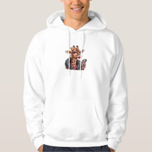 Schattige Lady Giraffe het aanbrengen van make-up Hoodie
