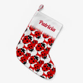 Schattige Ladybird Patterned Kleine Kerstsok (Voorkant (Hangend))