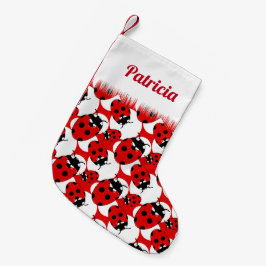 Schattige Ladybird Patterned Kleine Kerstsok