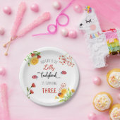 Schattige Ladybird Waterverf Meisjes Lente Zomer Papieren Bordje (Feest)