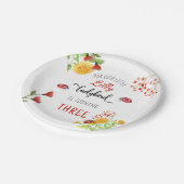 Schattige Ladybird Waterverf Meisjes Lente Zomer Papieren Bordje (Gekanteld)